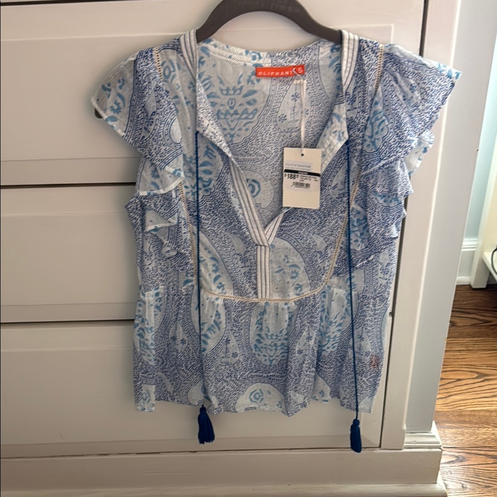 Blue Patterned Women's Blouse